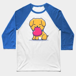 Cute Dog Bitting Love Baseball T-Shirt